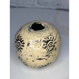 VTG Handmade Studio Pottery Bud Vase Rustic Speckled Ceramic One Stem Boho